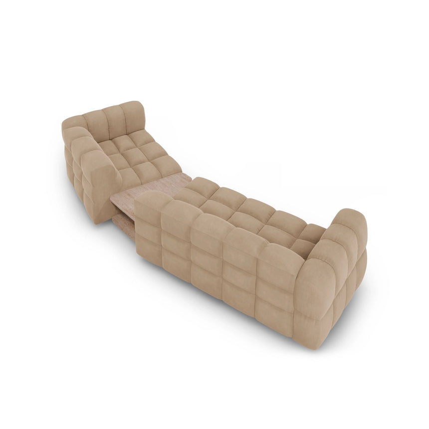 Sky Modulares 3-Sitzer Sofa, Rechte Seite, aus Samt in Sand (Casino Lion), 353x148 cm von Cosmopolitan Design – Bild 5