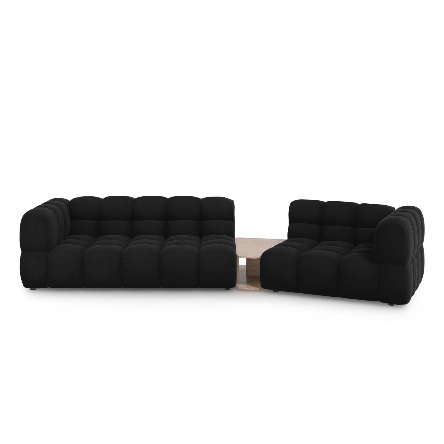 Sky Modulares 3-Sitzer Sofa, Rechte Seite, aus Samt in Schwarz (Casino Black), 353x148 cm von Cosmopolitan Design – Bild 1