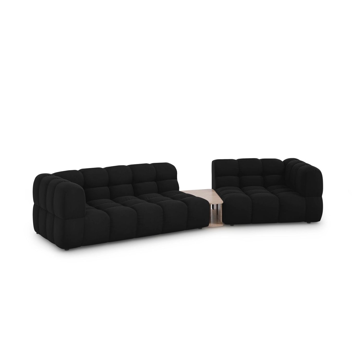 Sky Modulares 3-Sitzer Sofa, Rechte Seite, aus Samt in Schwarz (Casino Black), 353x148 cm von Cosmopolitan Design – Bild 3