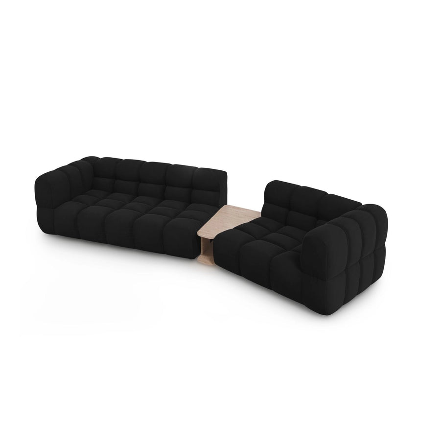 Sky Modulares 3-Sitzer Sofa, Rechte Seite, aus Samt in Schwarz (Casino Black), 353x148 cm von Cosmopolitan Design – Bild 4