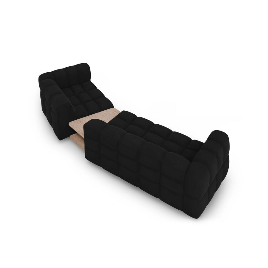 Sky Modulares 3-Sitzer Sofa, Rechte Seite, aus Samt in Schwarz (Casino Black), 353x148 cm von Cosmopolitan Design – Bild 5