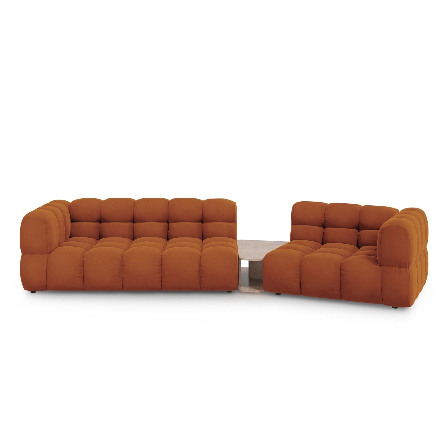 Sky Modulares 3-Sitzer Sofa, Rechte Seite, aus Samt in Terrakotta (Casino Terracota), 353x148 cm von Cosmopolitan Design – Bild 1