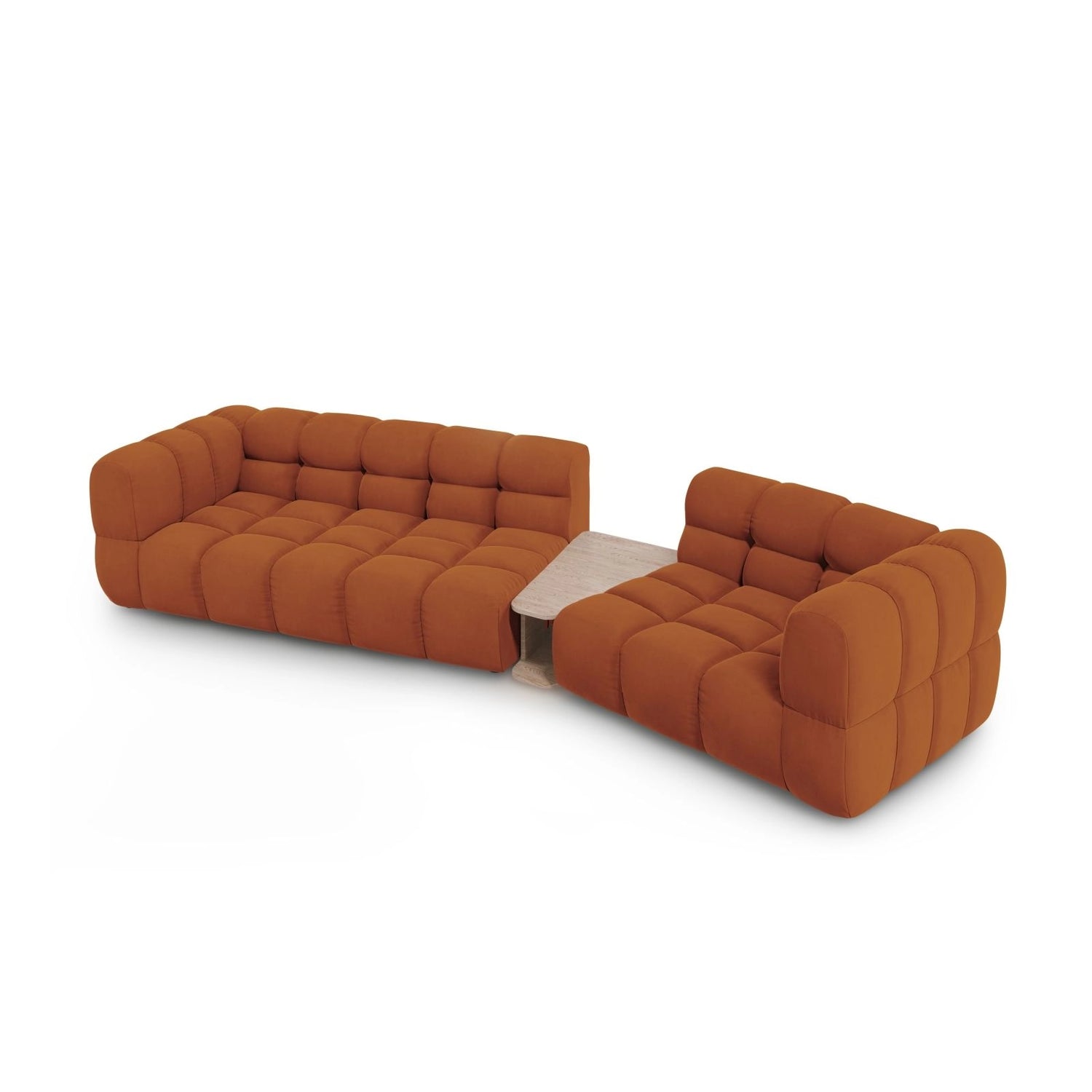 Sky Modulares 3-Sitzer Sofa, Rechte Seite, aus Samt in Terrakotta (Casino Terracota), 353x148 cm von Cosmopolitan Design – Bild 4