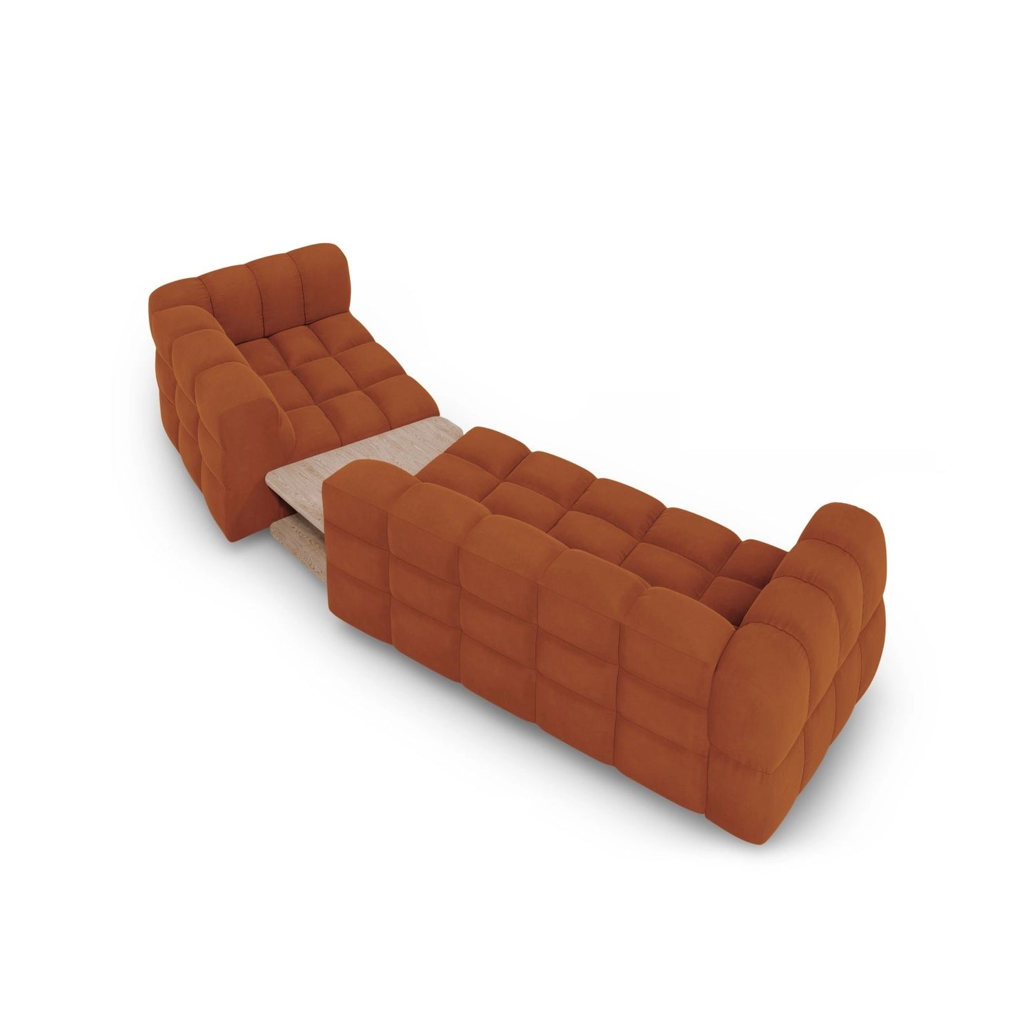 Sky Modulares 3-Sitzer Sofa, Rechte Seite, aus Samt in Terrakotta (Casino Terracota), 353x148 cm von Cosmopolitan Design – Bild 5