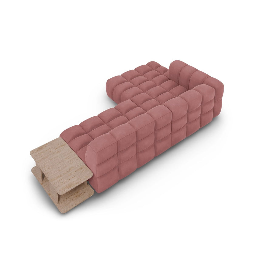 Sky Modulares 4-Sitzer Ecksofa, Linke Seite, aus Samt in Flamingo (Casino Salmon), 297x162 cm von Cosmopolitan Design – Bild 5