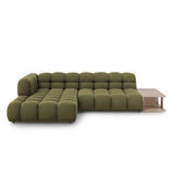 Sky Modulares 4-Sitzer Ecksofa, Linke Seite, aus Samt in Hellgrün (Casino Forest), 297x162 cm von Cosmopolitan Design – Bild 1