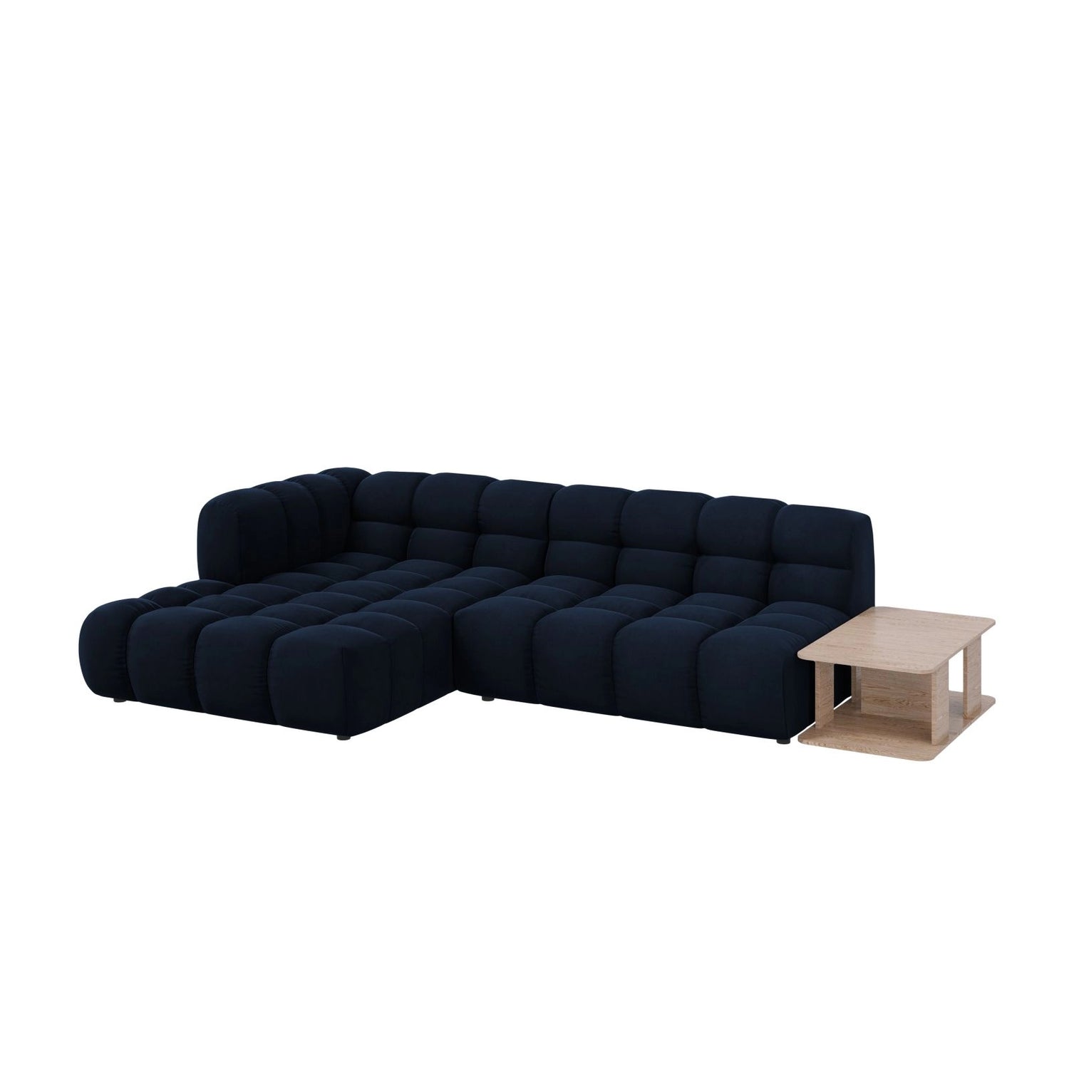 Sky Modulares 4-Sitzer Ecksofa, Linke Seite, aus Samt in Königsblau (Casino Deep Blue), 297x162 cm von Cosmopolitan Design – Bild 3