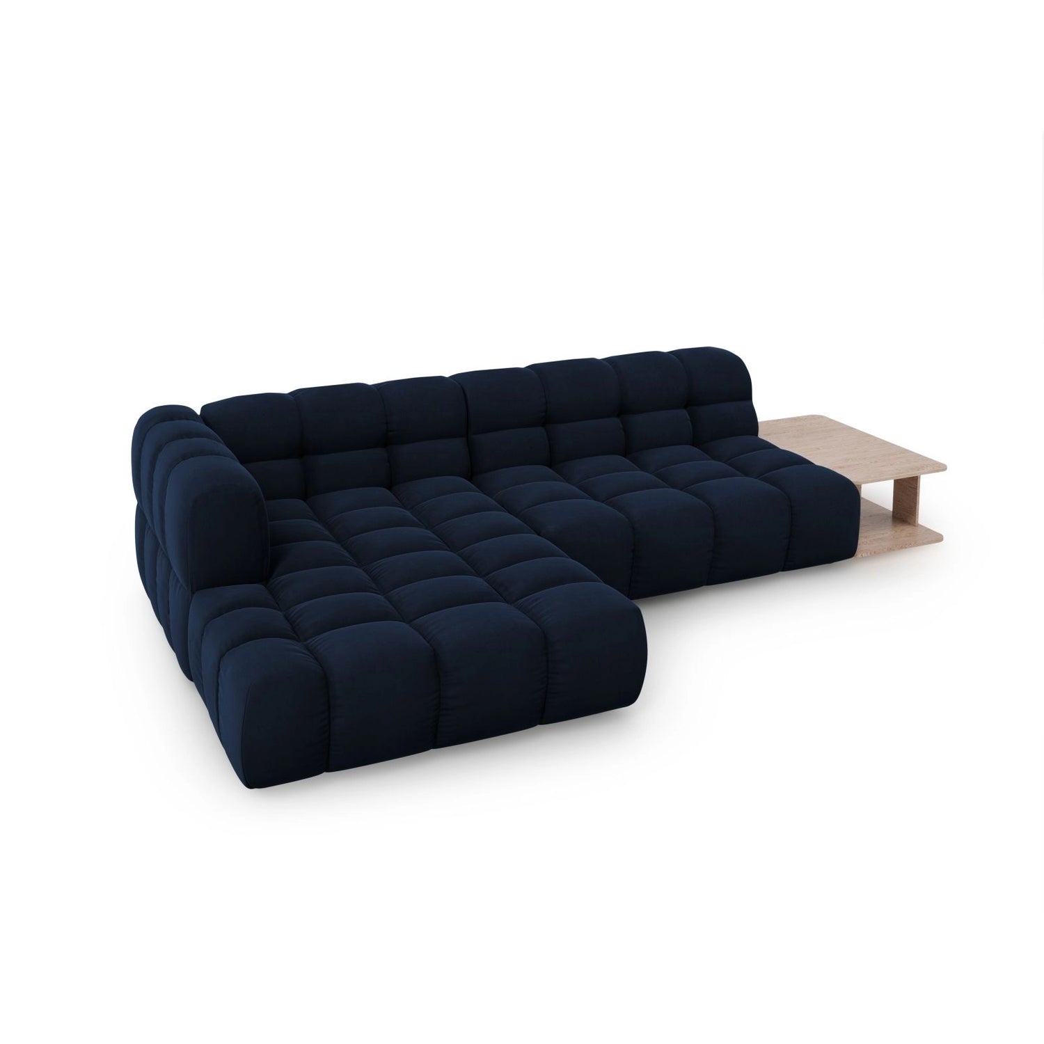 Sky Modulares 4-Sitzer Ecksofa, Linke Seite, aus Samt in Königsblau (Casino Deep Blue), 297x162 cm von Cosmopolitan Design – Bild 4