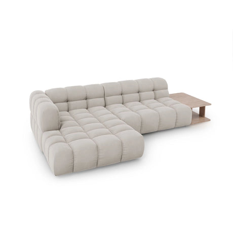 Sky Modulares 4-Sitzer Ecksofa, Linke Seite, aus Samt in Leichtes Beige (Casino Pearl), 297x162 cm von Cosmopolitan Design – Bild 4