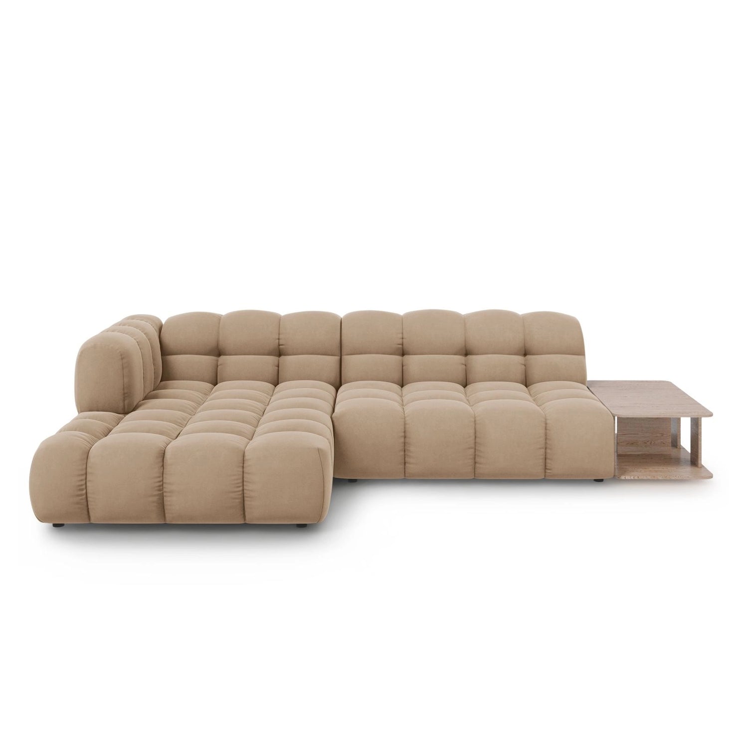 Sky Modulares 4-Sitzer Ecksofa, Linke Seite, aus Samt in Sand (Casino Lion), 297x162 cm von Cosmopolitan Design – Bild 1