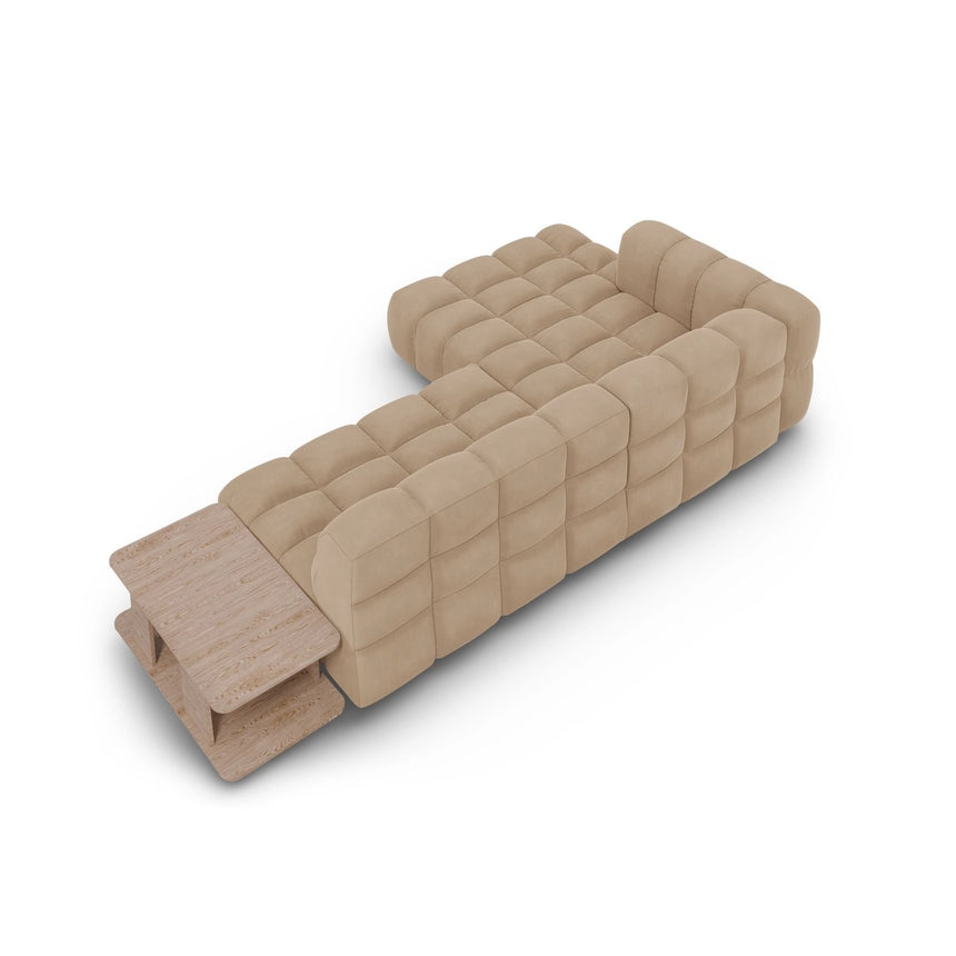 Sky Modulares 4-Sitzer Ecksofa, Linke Seite, aus Samt in Sand (Casino Lion), 297x162 cm von Cosmopolitan Design – Bild 5
