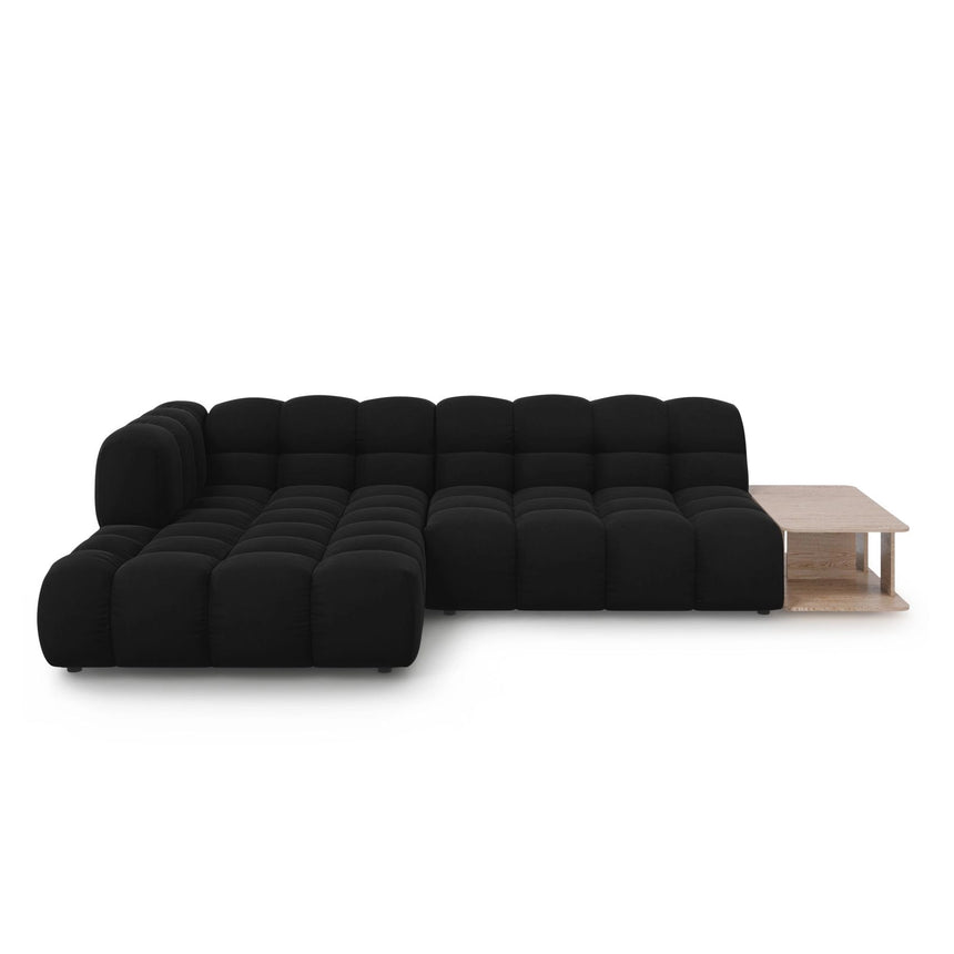 Sky Modulares 4-Sitzer Ecksofa, Linke Seite, aus Samt in Schwarz (Casino Black), 297x162 cm von Cosmopolitan Design – Bild 1