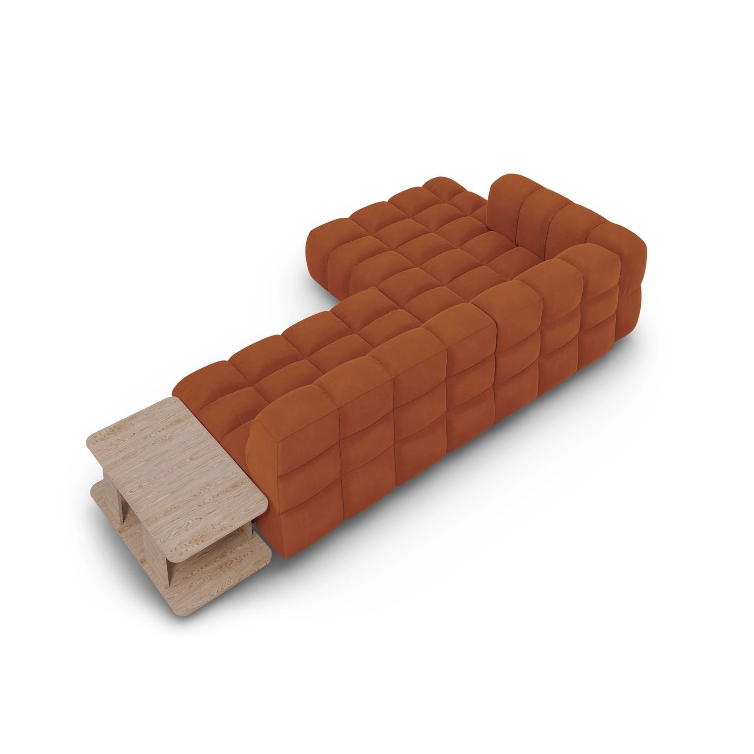 Sky Modulares 4-Sitzer Ecksofa, Linke Seite, aus Samt in Terrakotta (Casino Terracota), 297x162 cm von Cosmopolitan Design – Bild 5