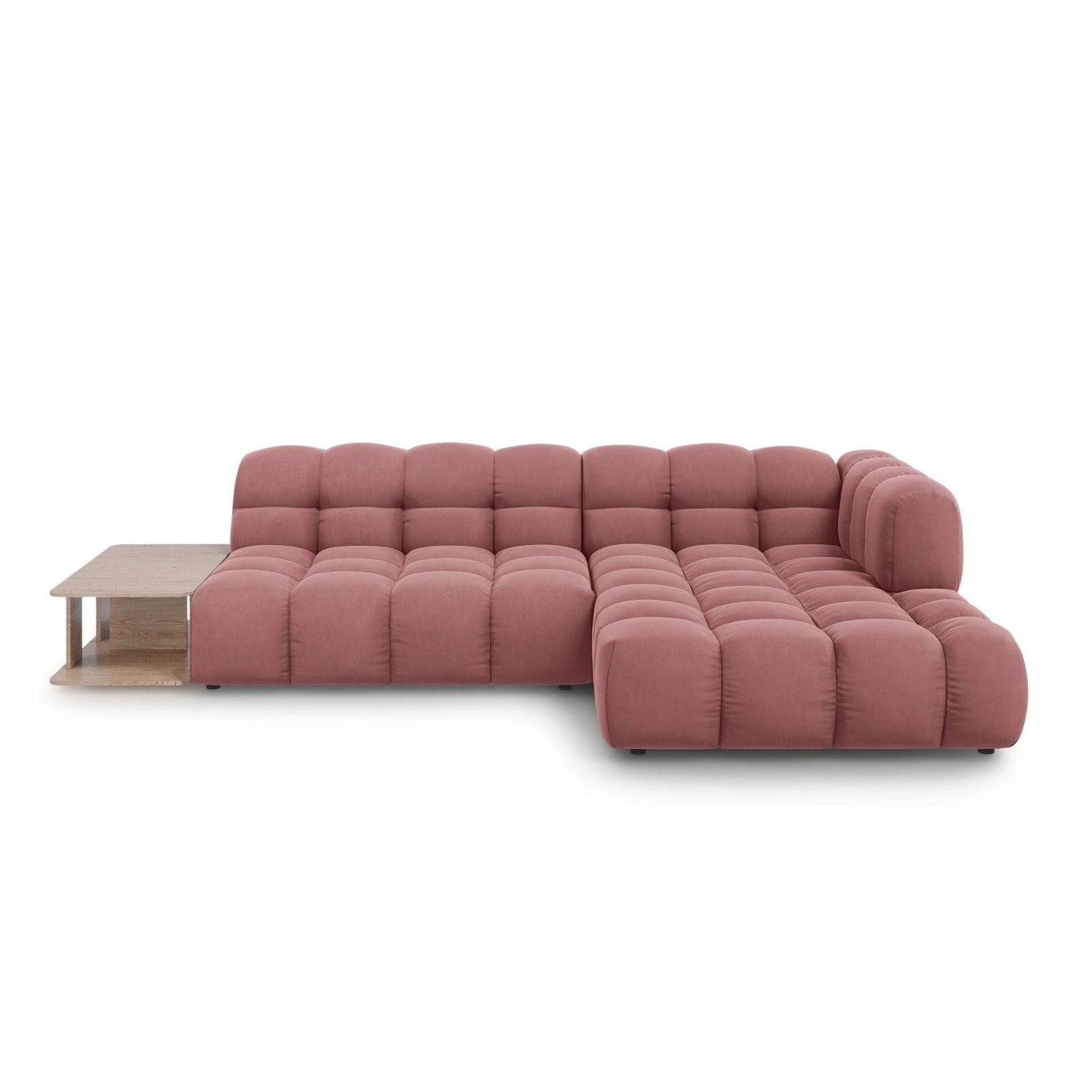 Sky Modulares 4-Sitzer Ecksofa, Rechte Seite, aus Samt in Flamingo (Casino Salmon), 297x162 cm von Cosmopolitan Design – Bild 1