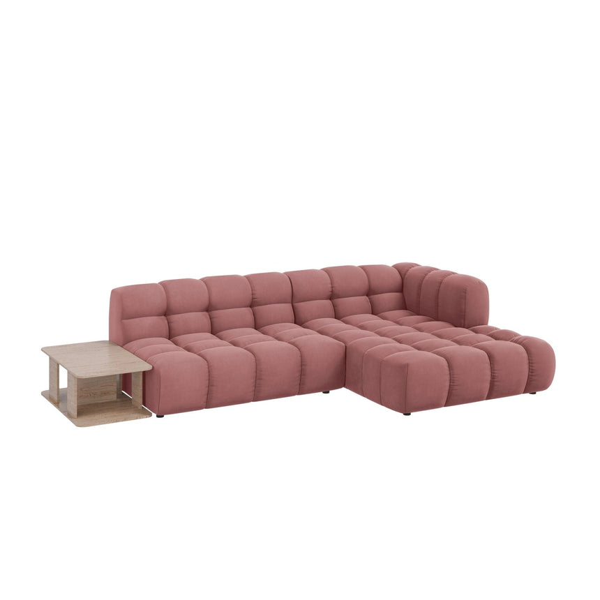Sky Modulares 4-Sitzer Ecksofa, Rechte Seite, aus Samt in Flamingo (Casino Salmon), 297x162 cm von Cosmopolitan Design – Bild 3
