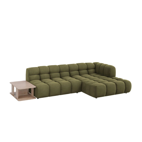 Sky Modulares 4-Sitzer Ecksofa, Rechte Seite, aus Samt in Hellgrün (Casino Forest), 297x162 cm von Cosmopolitan Design – Bild 3
