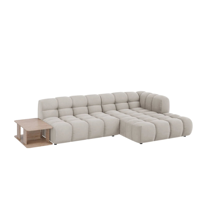 Sky Modulares 4-Sitzer Ecksofa, Rechte Seite, aus Samt in Leichtes Beige (Casino Pearl), 297x162 cm von Cosmopolitan Design – Bild 3