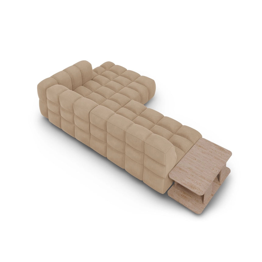 Sky Modulares 4-Sitzer Ecksofa, Rechte Seite, aus Samt in Sand (Casino Lion), 297x162 cm von Cosmopolitan Design – Bild 5