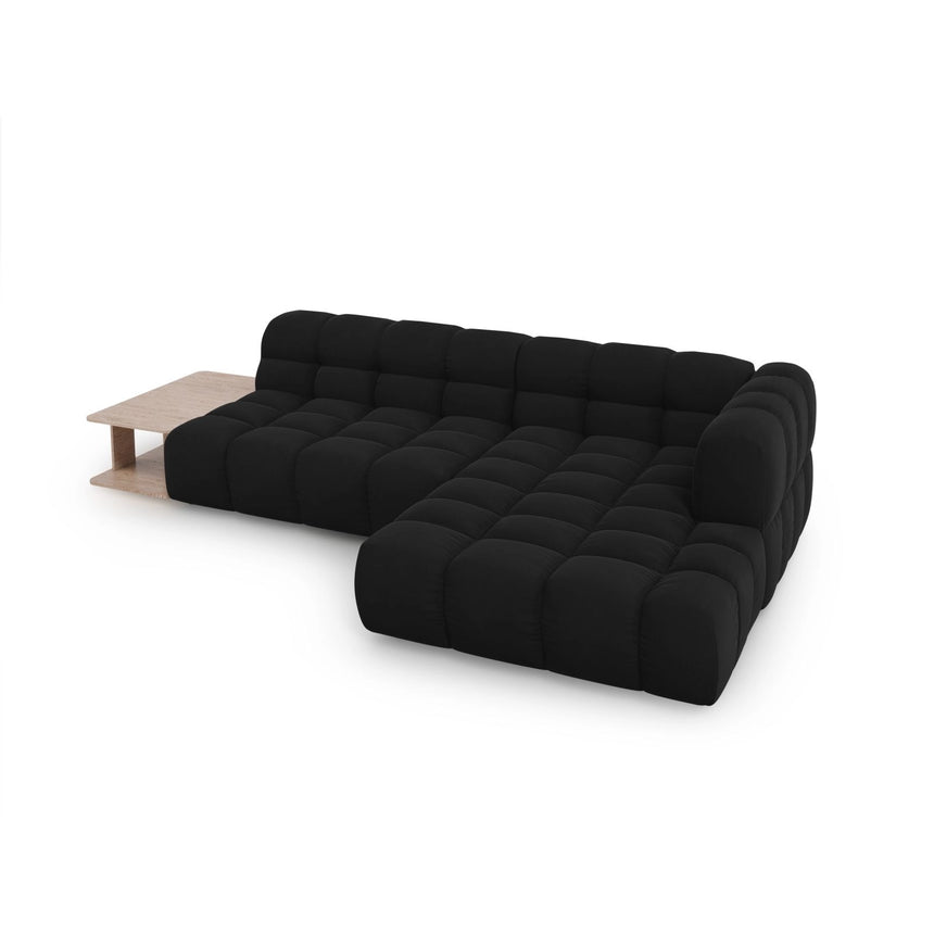 Sky Modulares 4-Sitzer Ecksofa, Rechte Seite, aus Samt in Schwarz (Casino Black), 297x162 cm von Cosmopolitan Design – Bild 4