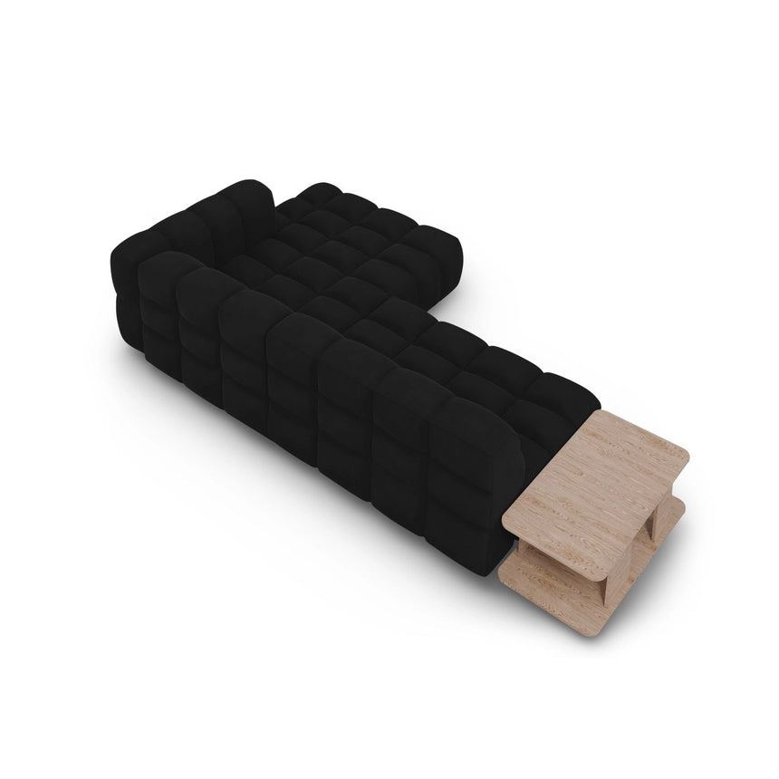 Sky Modulares 4-Sitzer Ecksofa, Rechte Seite, aus Samt in Schwarz (Casino Black), 297x162 cm von Cosmopolitan Design – Bild 5