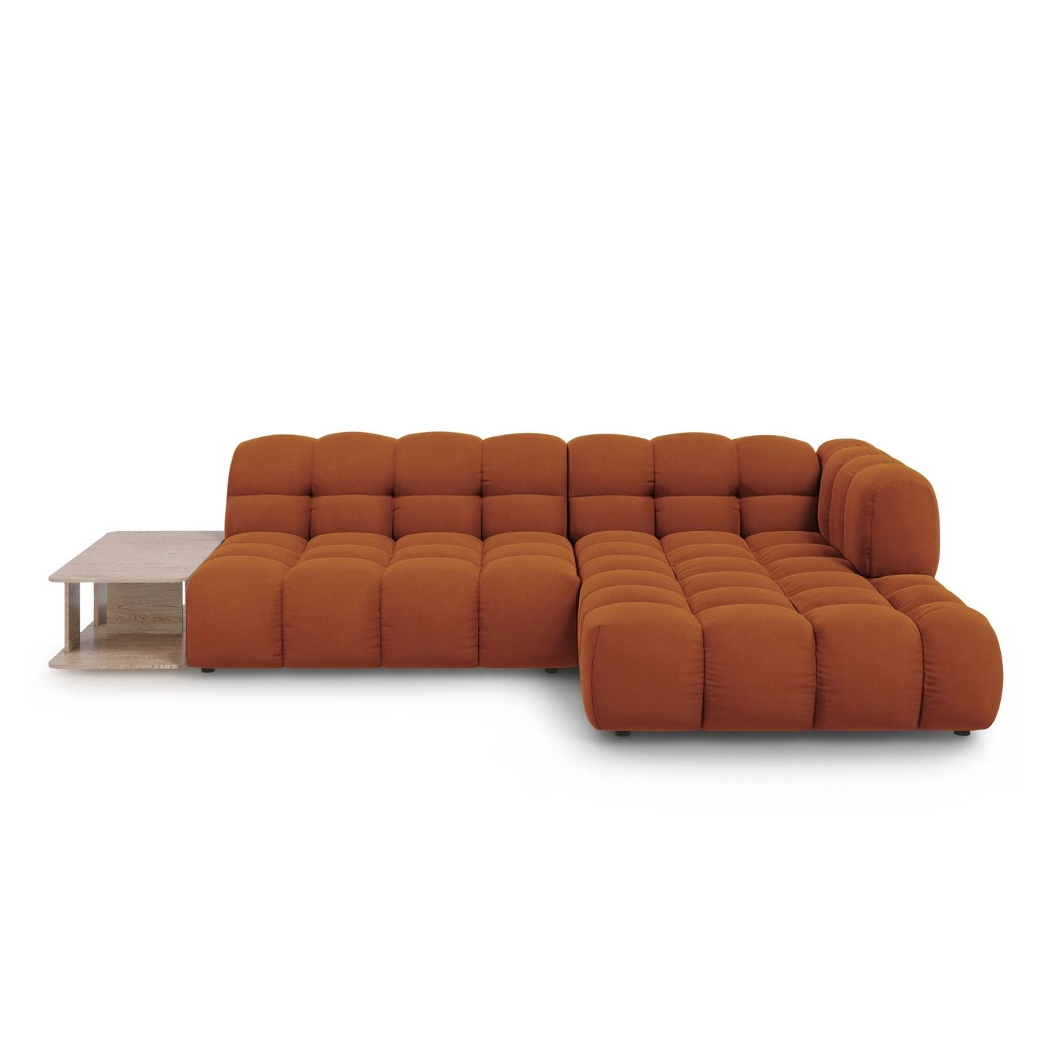 Sky Modulares 4-Sitzer Ecksofa, Rechte Seite, aus Samt in Terrakotta (Casino Terracota), 297x162 cm von Cosmopolitan Design – Bild 1