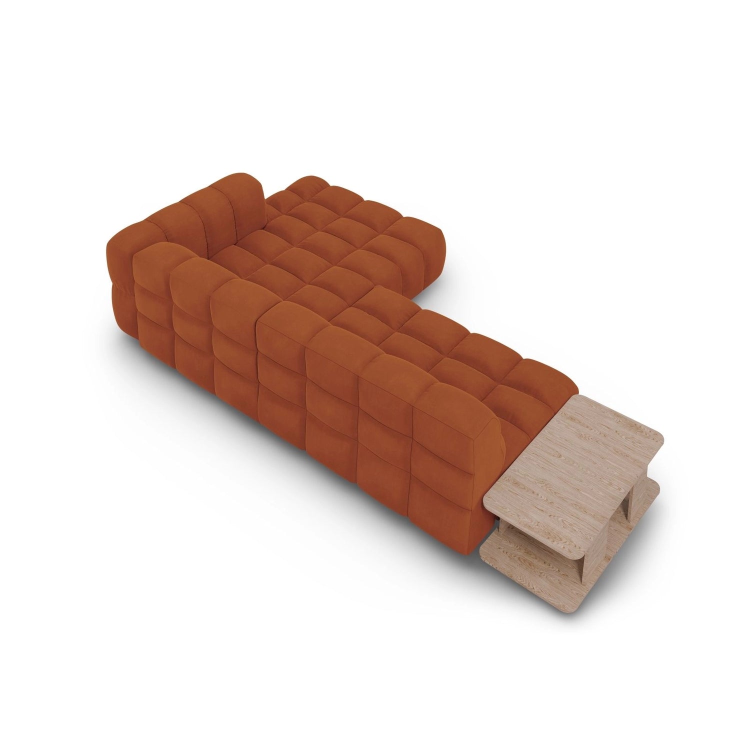 Sky Modulares 4-Sitzer Ecksofa, Rechte Seite, aus Samt in Terrakotta (Casino Terracota), 297x162 cm von Cosmopolitan Design – Bild 5