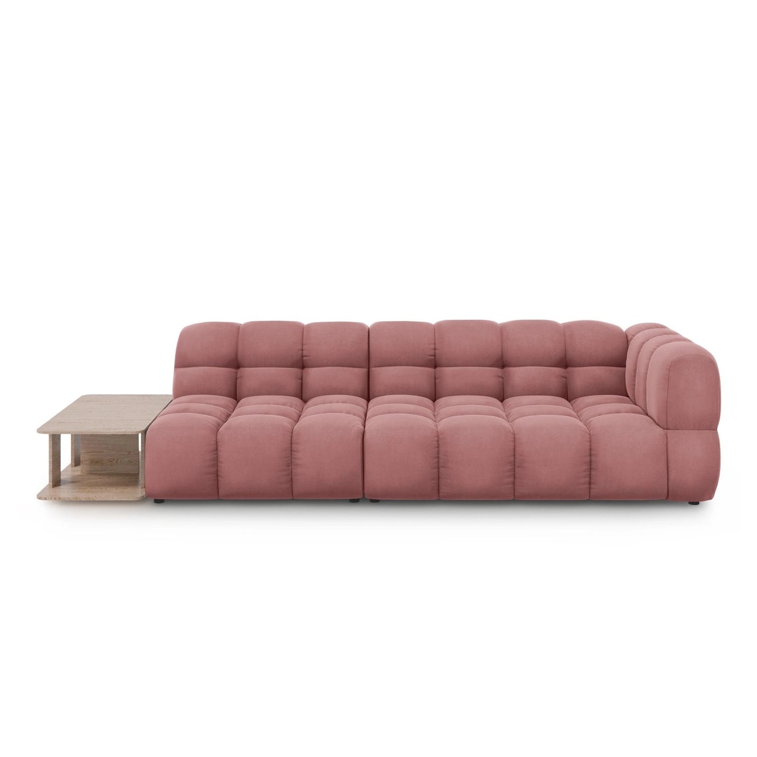 Sky Modulares 4-Sitzer Sofa, Linke Seite, aus Samt in Flamingo (Casino Salmon), 297x102 cm von Cosmopolitan Design – Bild 1