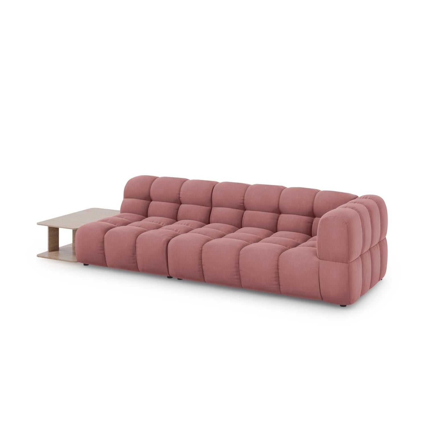 Sky Modulares 4-Sitzer Sofa, Linke Seite, aus Samt in Flamingo (Casino Salmon), 297x102 cm von Cosmopolitan Design – Bild 3