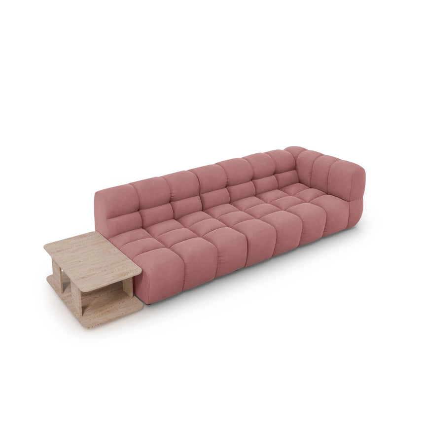 Sky Modulares 4-Sitzer Sofa, Linke Seite, aus Samt in Flamingo (Casino Salmon), 297x102 cm von Cosmopolitan Design – Bild 4