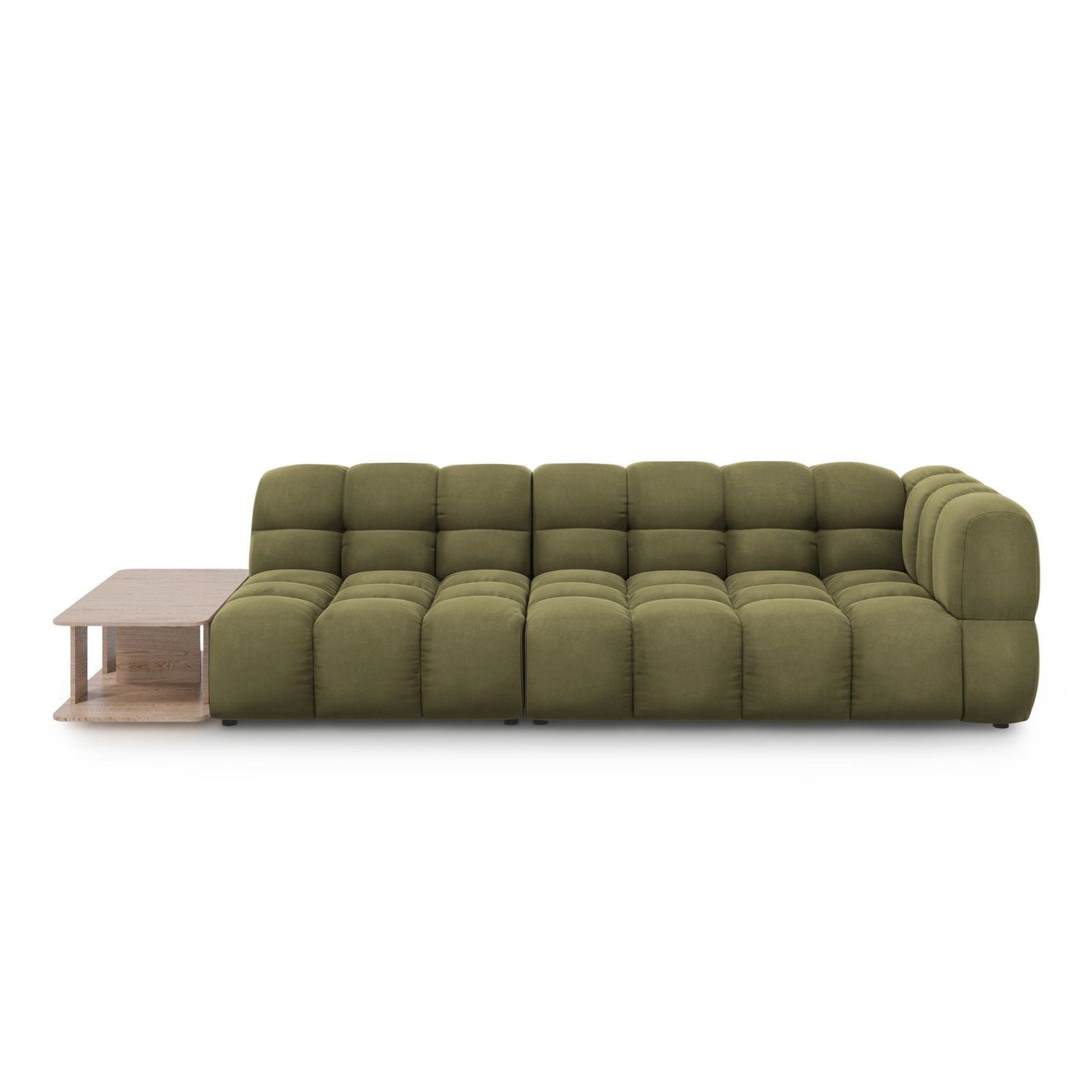 Sky Modulares 4-Sitzer Sofa, Linke Seite, aus Samt in Hellgrün (Casino Forest), 297x102 cm von Cosmopolitan Design – Bild 1