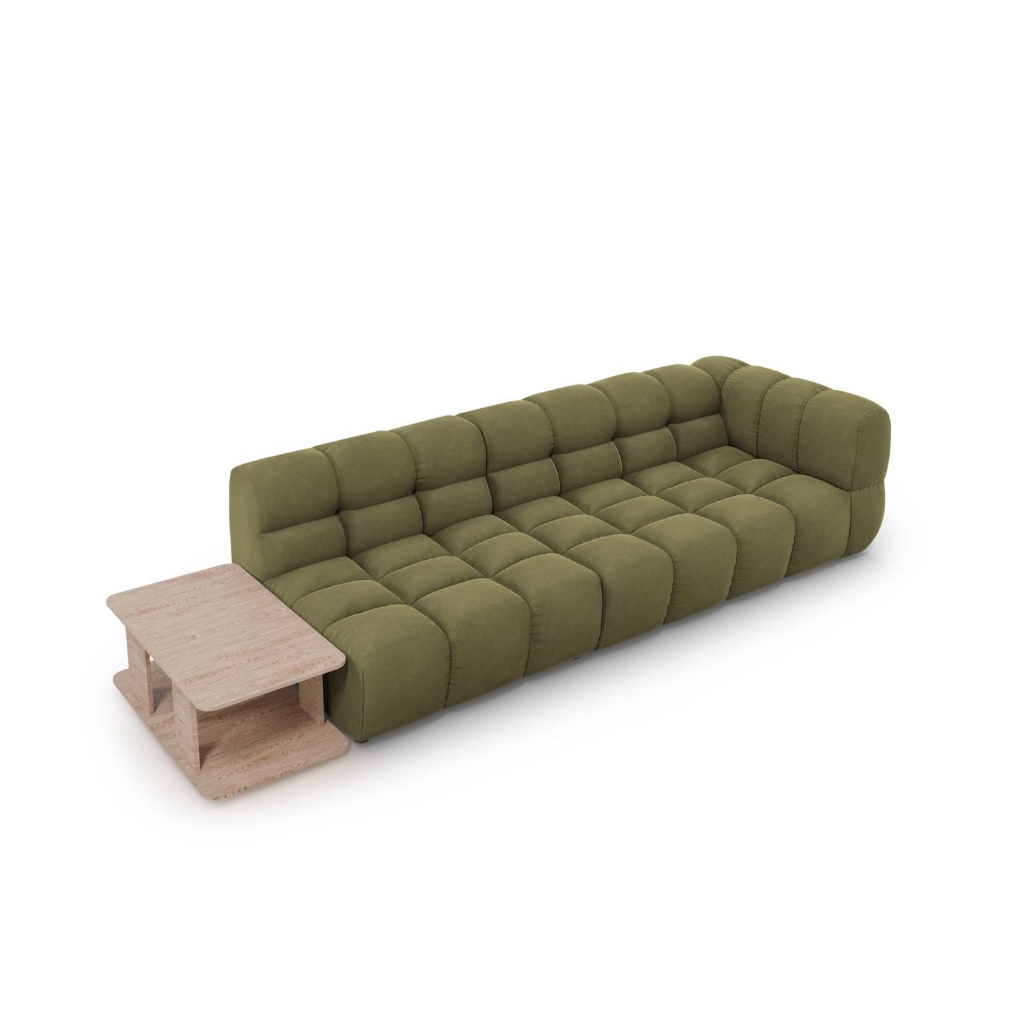 Sky Modulares 4-Sitzer Sofa, Linke Seite, aus Samt in Hellgrün (Casino Forest), 297x102 cm von Cosmopolitan Design – Bild 4