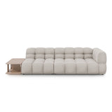 Sky Modulares 4-Sitzer Sofa, Linke Seite, aus Samt in Leichtes Beige (Casino Pearl), 297x102 cm von Cosmopolitan Design – Bild 1