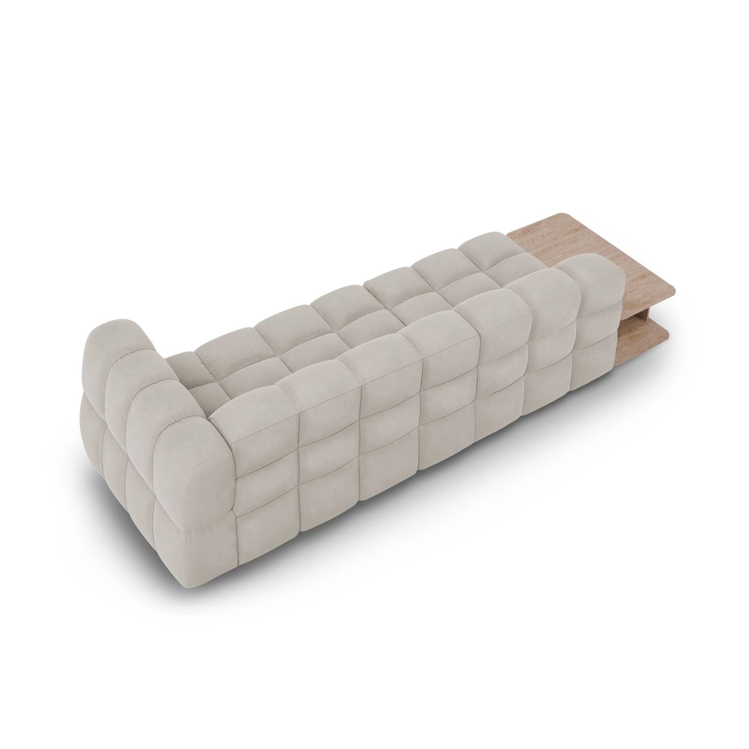Sky Modulares 4-Sitzer Sofa, Linke Seite, aus Samt in Leichtes Beige (Casino Pearl), 297x102 cm von Cosmopolitan Design – Bild 5