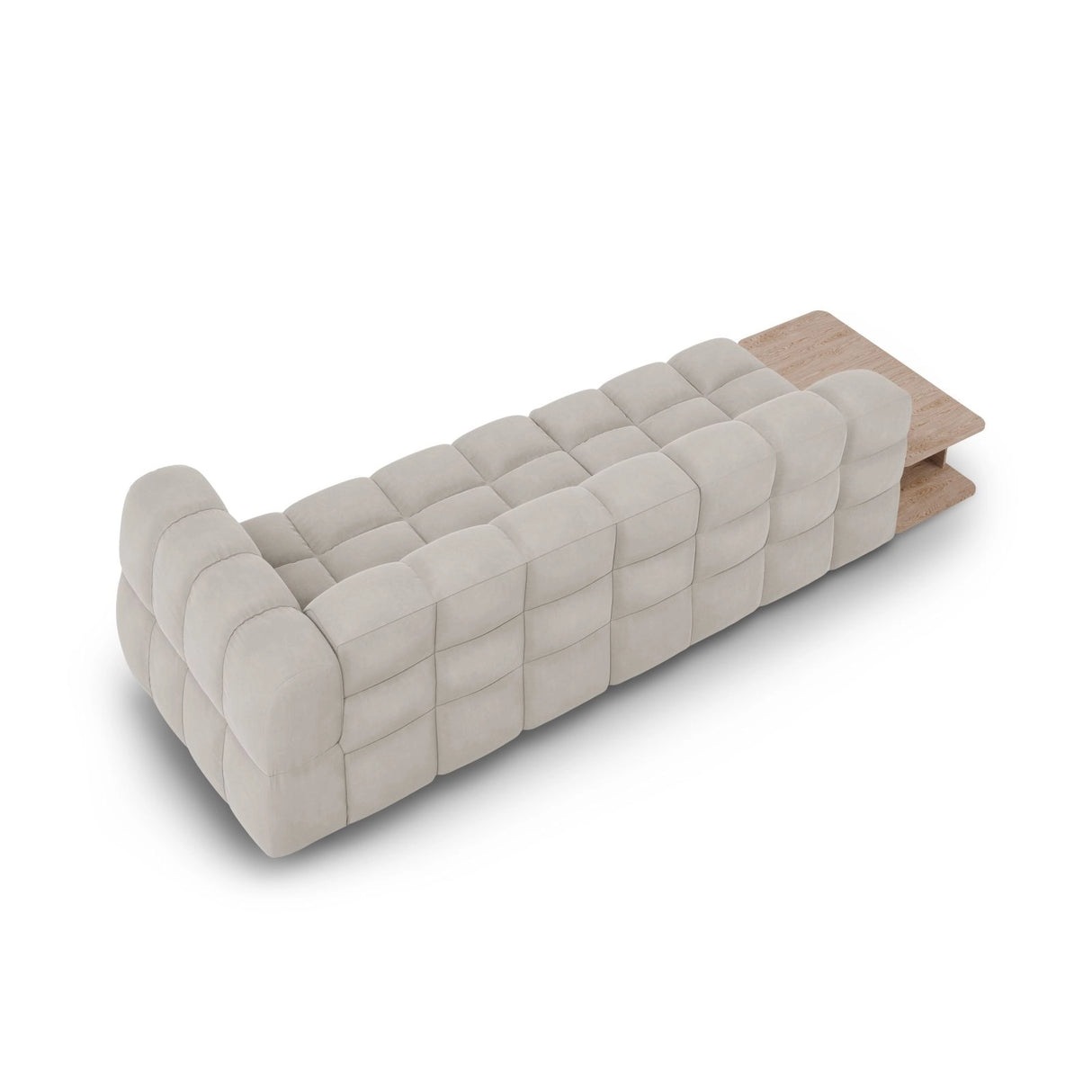 Sky Modulares 4-Sitzer Sofa, Linke Seite, aus Samt in Leichtes Beige (Casino Pearl), 297x102 cm von Cosmopolitan Design – Bild 5