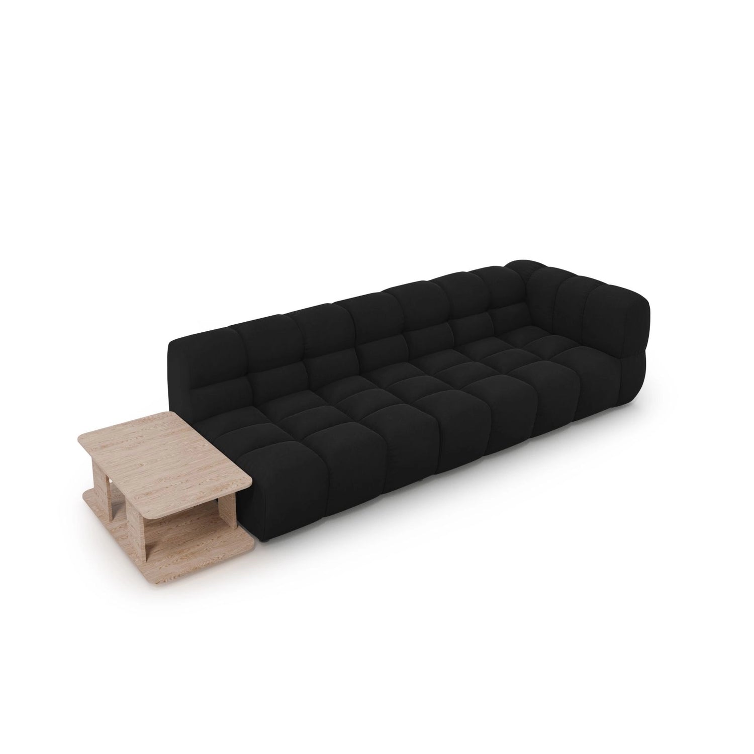 Sky Modulares 4-Sitzer Sofa, Linke Seite, aus Samt in Schwarz (Casino Black), 297x102 cm von Cosmopolitan Design – Bild 4