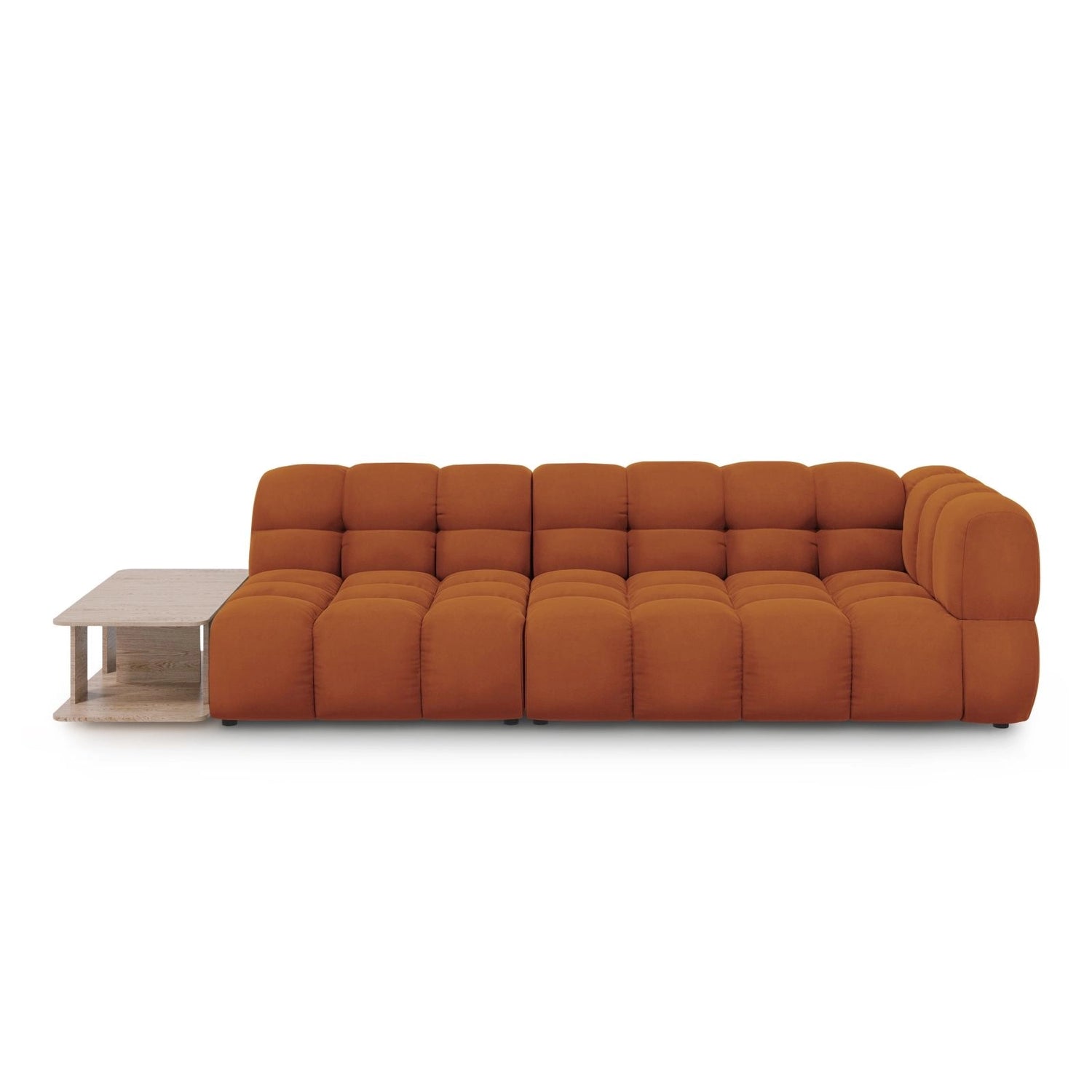 Sky Modulares 4-Sitzer Sofa, Linke Seite, aus Samt in Terrakotta (Casino Terracota), 297x102 cm von Cosmopolitan Design – Bild 1