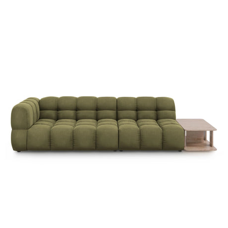 Sky Modulares 4-Sitzer Sofa, Rechte Seite, aus Samt in Hellgrün (Casino Forest), 297x102 cm von Cosmopolitan Design – Bild 1