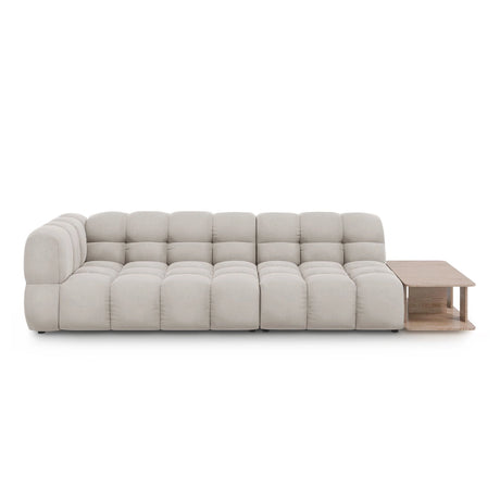 Sky Modulares 4-Sitzer Sofa, Rechte Seite, aus Samt in Leichtes Beige (Casino Pearl), 297x102 cm von Cosmopolitan Design – Bild 1