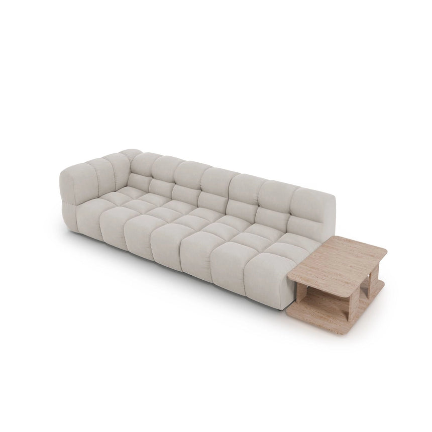Sky Modulares 4-Sitzer Sofa, Rechte Seite, aus Samt in Leichtes Beige (Casino Pearl), 297x102 cm von Cosmopolitan Design – Bild 4