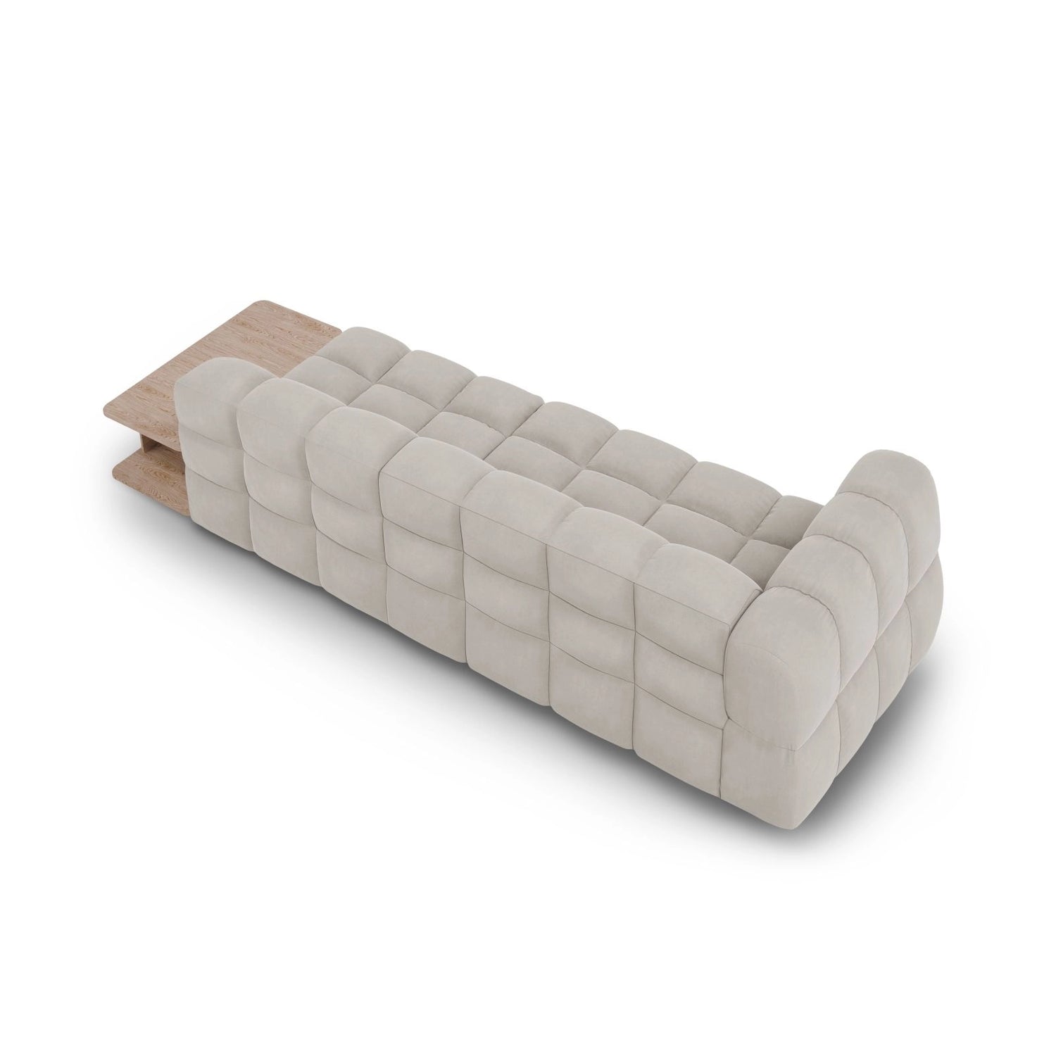Sky Modulares 4-Sitzer Sofa, Rechte Seite, aus Samt in Leichtes Beige (Casino Pearl), 297x102 cm von Cosmopolitan Design – Bild 5