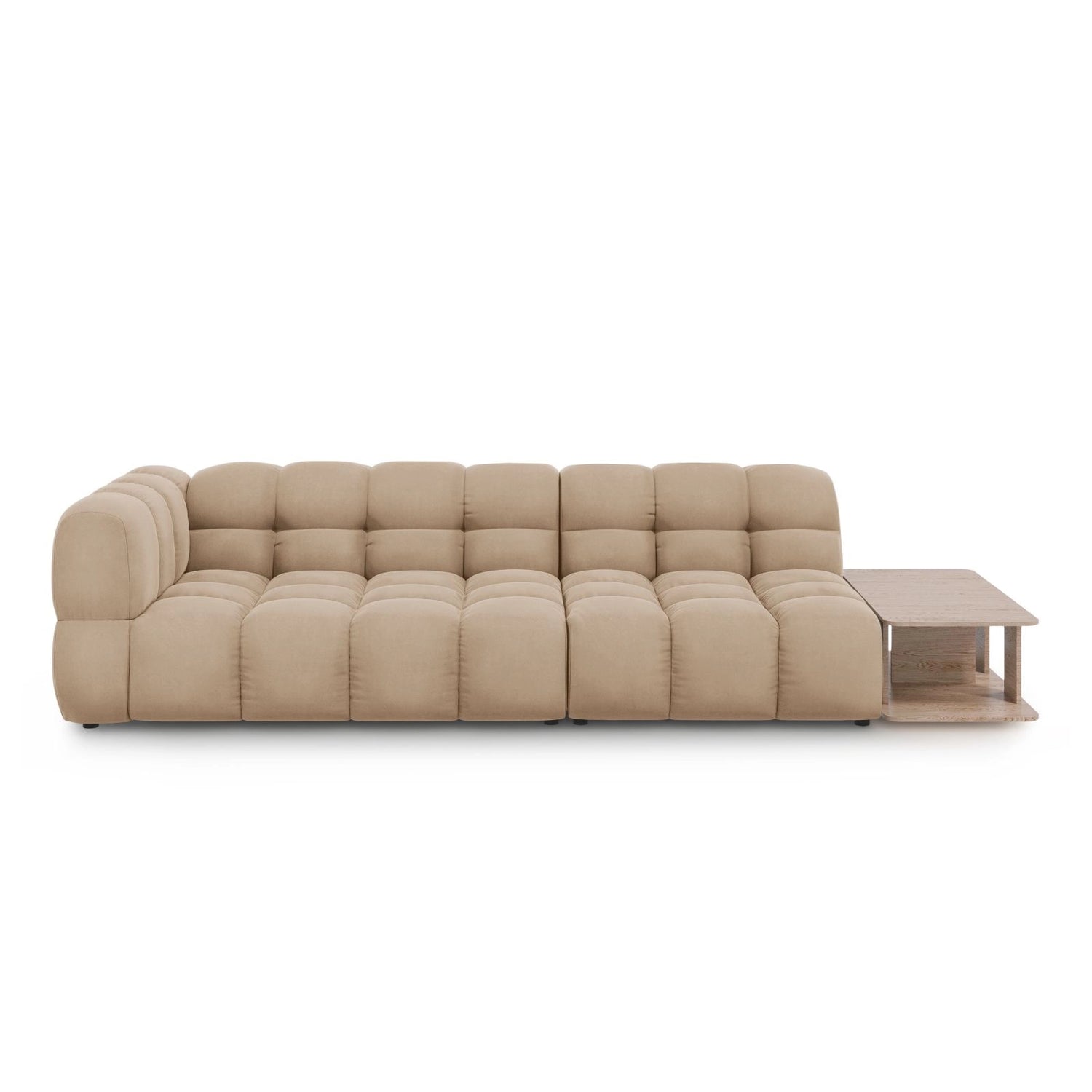 Sky Modulares 4-Sitzer Sofa, Rechte Seite, aus Samt in Sand (Casino Lion), 297x102 cm von Cosmopolitan Design – Bild 1