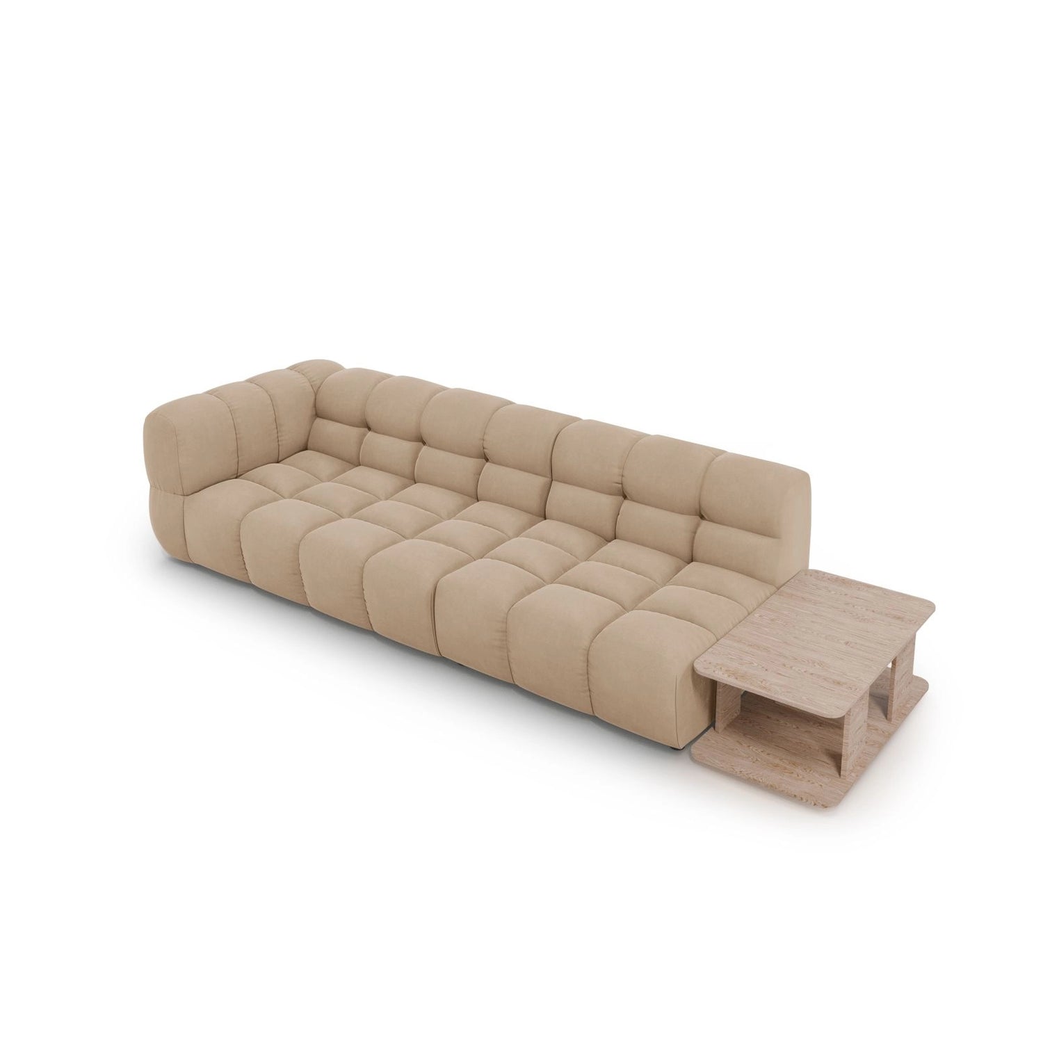 Sky Modulares 4-Sitzer Sofa, Rechte Seite, aus Samt in Sand (Casino Lion), 297x102 cm von Cosmopolitan Design – Bild 4