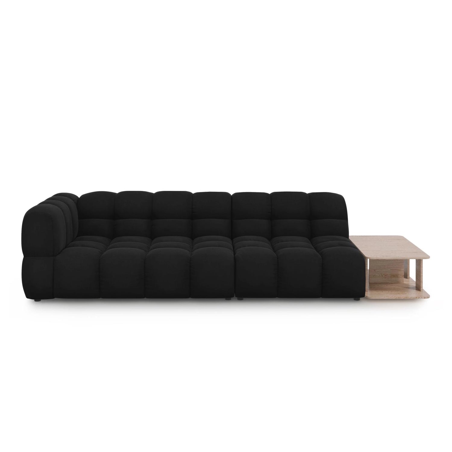 Sky Modulares 4-Sitzer Sofa, Rechte Seite, aus Samt in Schwarz (Casino Black), 297x102 cm von Cosmopolitan Design – Bild 1