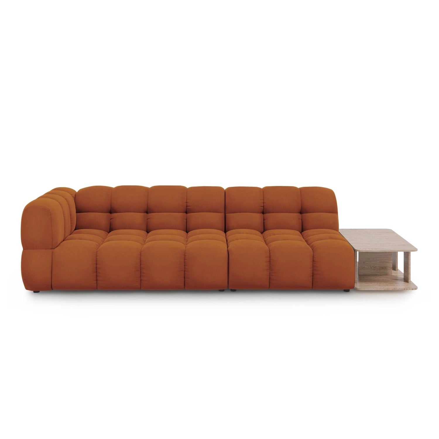 Sky Modulares 4-Sitzer Sofa, Rechte Seite, aus Samt in Terrakotta (Casino Terracota), 297x102 cm von Cosmopolitan Design – Bild 1