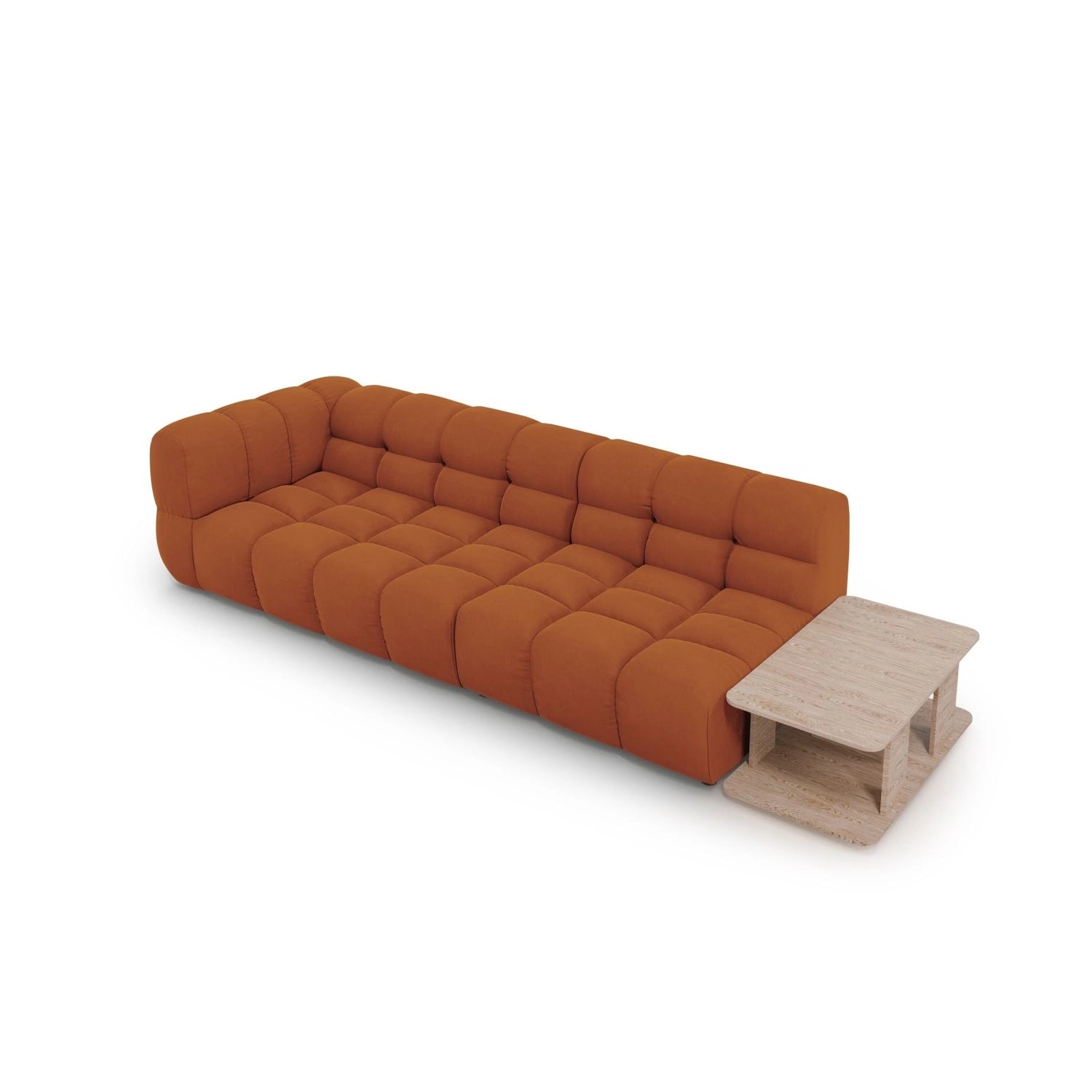 Sky Modulares 4-Sitzer Sofa, Rechte Seite, aus Samt in Terrakotta (Casino Terracota), 297x102 cm von Cosmopolitan Design – Bild 4