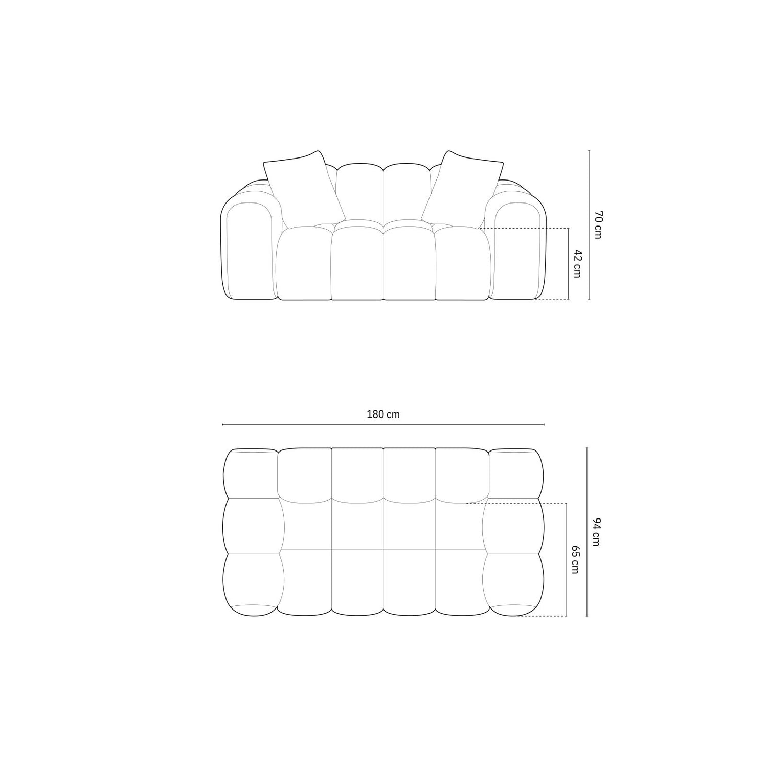 Sofa, "Treno", 2 Seats, Green, 180x94x70
Made in Europe von Cosmopolitan Design – Bild 3