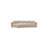 Strino 3-Sitzer Ecksofa, Linke Seite, aus Samt in Beige (Salvador 1), 308x136x78 cm von Cosmopolitan Design – Bild 1