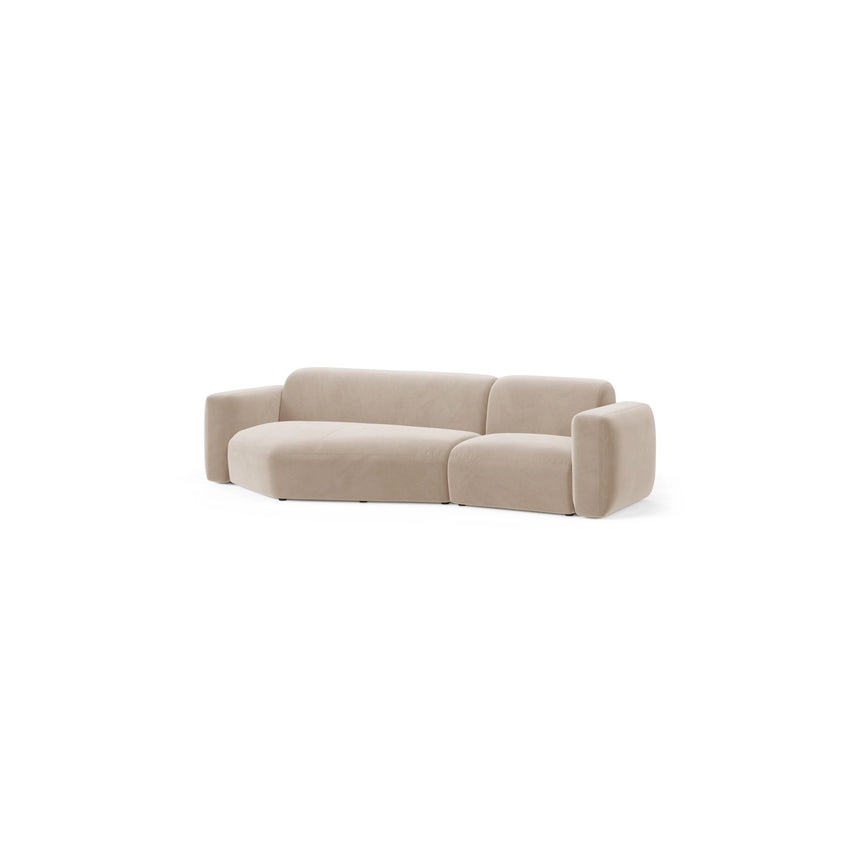 Strino 3-Sitzer Ecksofa, Linke Seite, aus Samt in Beige (Salvador 1), 308x136x78 cm von Cosmopolitan Design – Bild 3