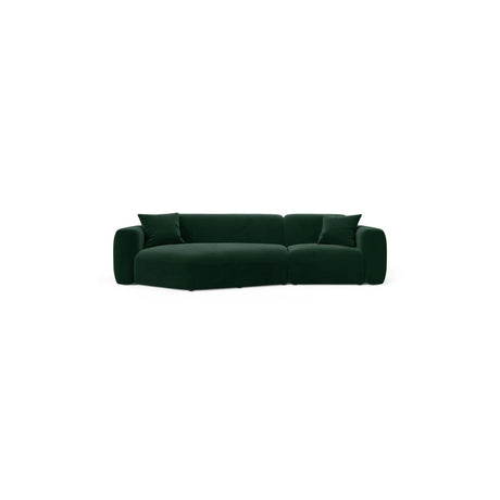 Strino 3-Sitzer Ecksofa, Linke Seite, aus Samt in Flaschengrün (Salvador 7), 308x136x78 cm von Cosmopolitan Design – Bild 1