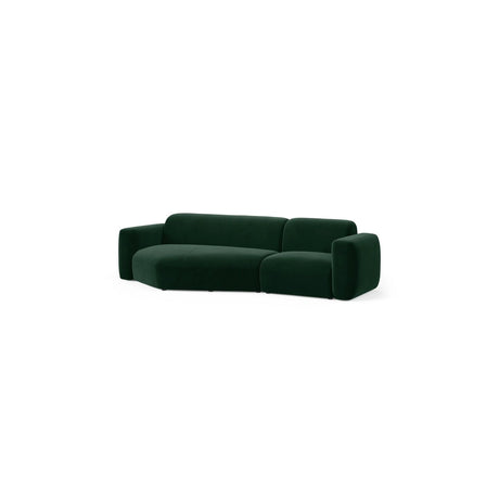 Strino 3-Sitzer Ecksofa, Linke Seite, aus Samt in Flaschengrün (Salvador 7), 308x136x78 cm von Cosmopolitan Design – Bild 3